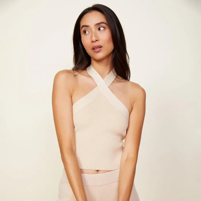 MONROW TANKS Soft Knit Halter Off White 8211 Shop