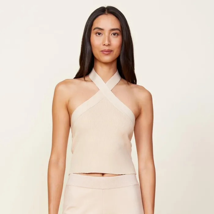 MONROW TANKS Soft Knit Halter Off White 8211 Shop