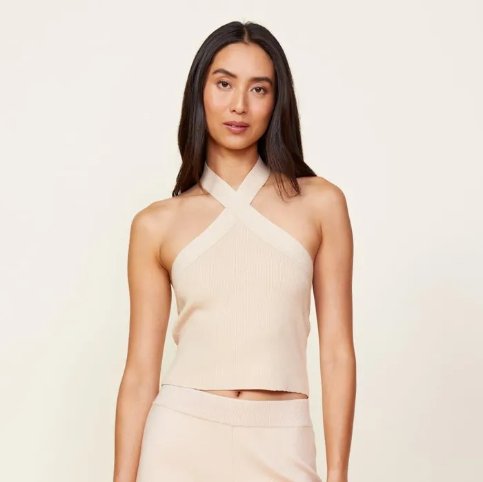 MONROW TANKS Soft Knit Halter Off White 8211 Shop