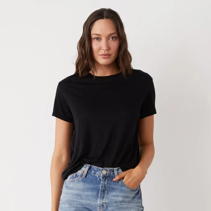 MONROW TEES Cotton Modal Vintage Crew Black 8211 Shop