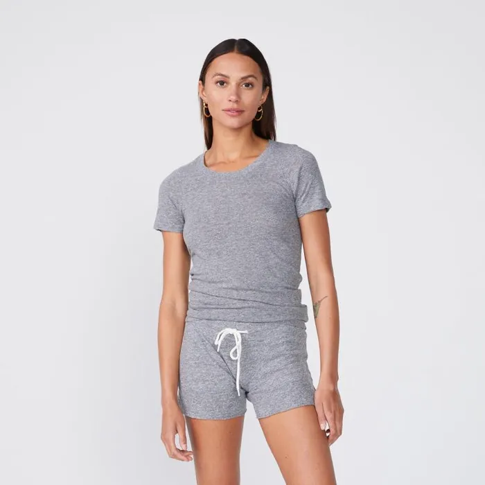 MONROW TEES Textured TriBlend Fitted Crew Neck Tee Granite 8211 Shop