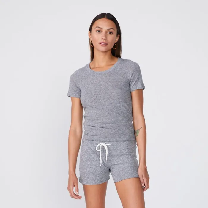 MONROW TEES Textured TriBlend Fitted Crew Neck Tee Granite 8211 Shop