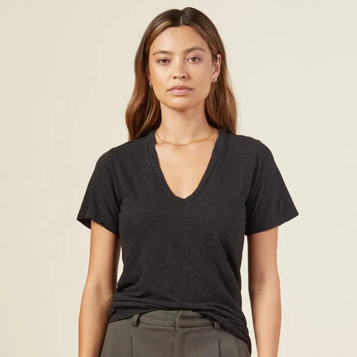 MONROW TEES Textured TriBlend Fitted V Neck Tee Black 8211 Shop