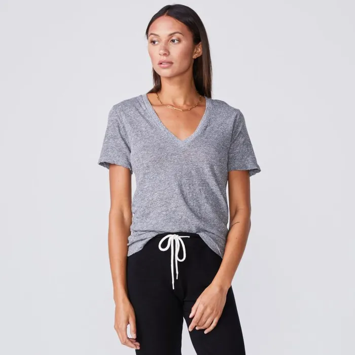 MONROW TEES Textured TriBlend Fitted V Neck Tee Granite 8211 Shop
