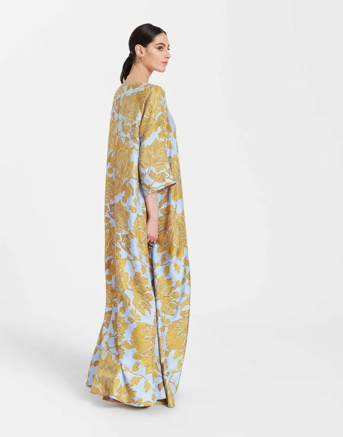 Muumuu Dress Round Neck Tangle Light Blue Women La Double J Dresses