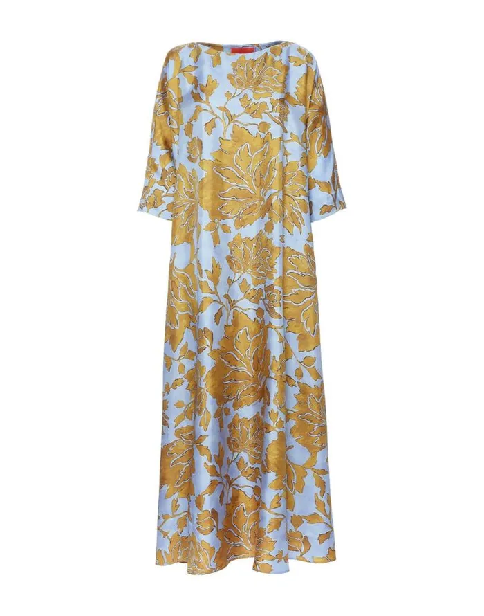 Muumuu Dress Round Neck Tangle Light Blue Women La Double J Dresses