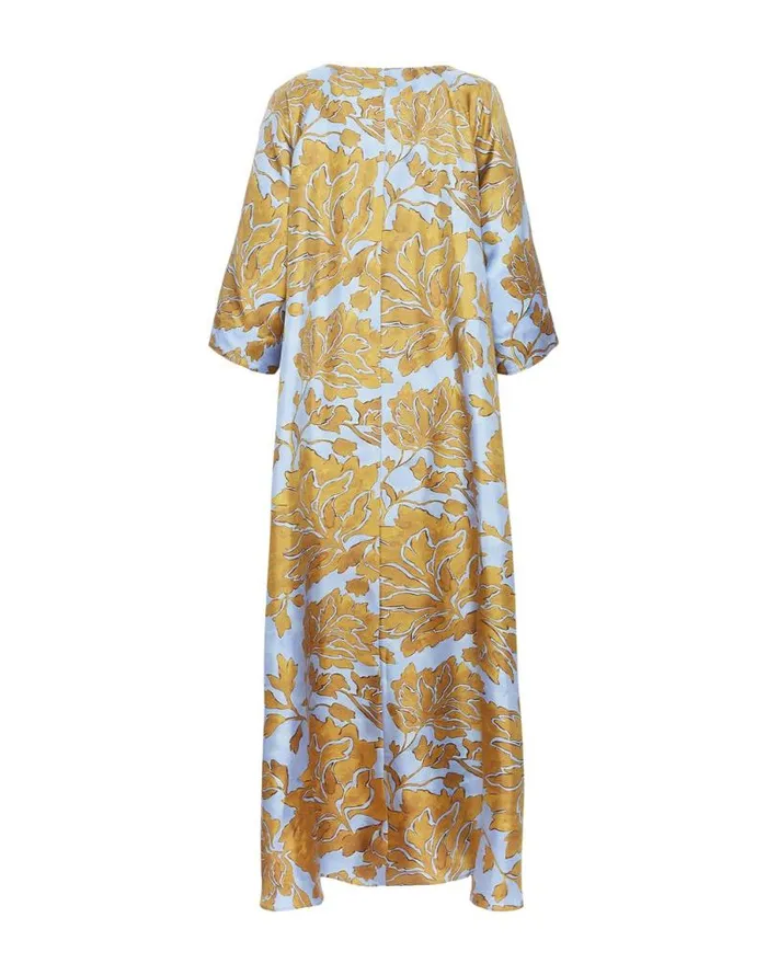 Muumuu Dress Round Neck Tangle Light Blue Women La Double J Dresses
