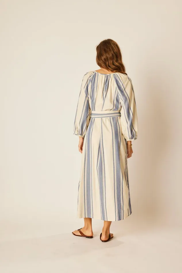 Natalie Martin ALEX MIDI French Stripe Blue Shop Dresses