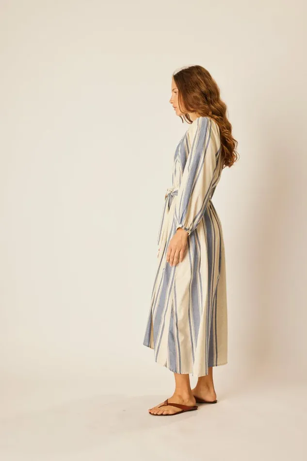 Natalie Martin ALEX MIDI French Stripe Blue Shop Dresses