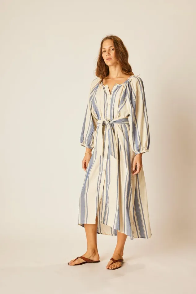Natalie Martin ALEX MIDI French Stripe Blue Shop Dresses