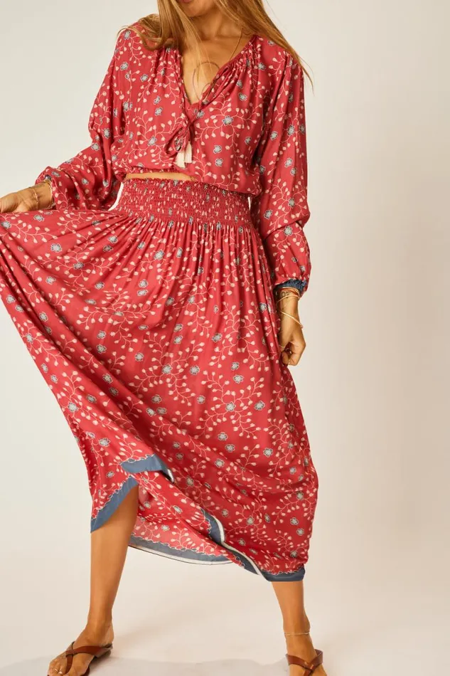 Natalie Martin BELLA SKIRT Pinwheel Barn Red Shop Bottoms