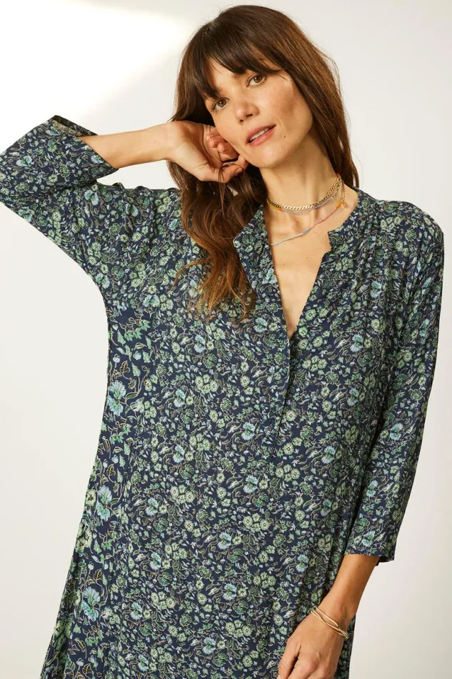 Natalie Martin ISOBEL DRESS Petite Fleur Marine Shop Dresses