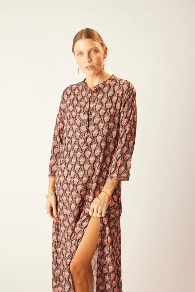 Natalie Martin ISOBEL DRESS Tulip Print Kamari Black Shop Dresses