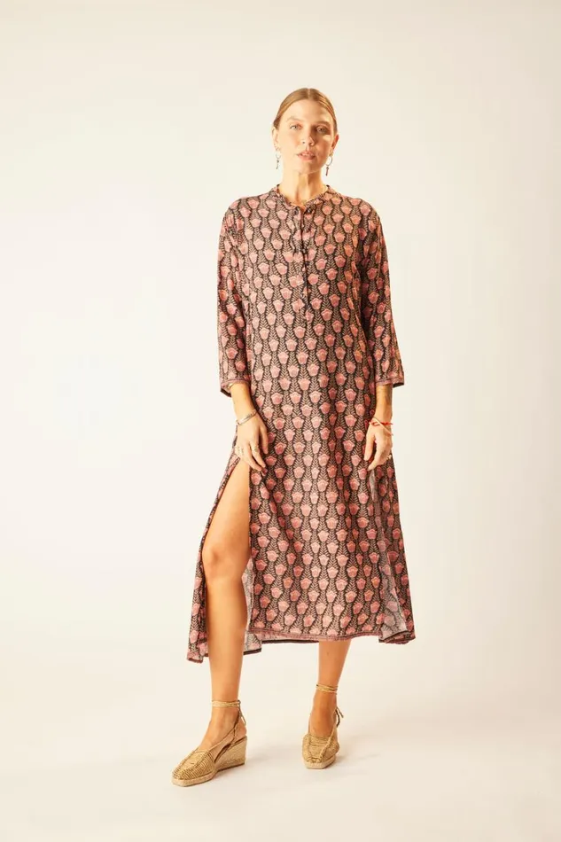 Natalie Martin ISOBEL DRESS Tulip Print Kamari Black Shop Dresses