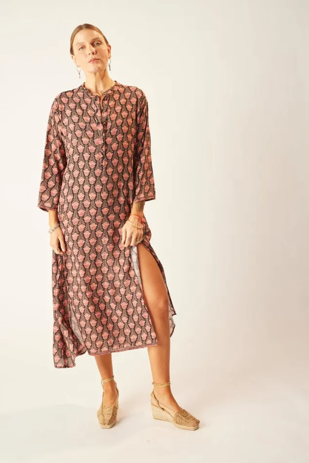Natalie Martin ISOBEL DRESS Tulip Print Kamari Black Shop Dresses