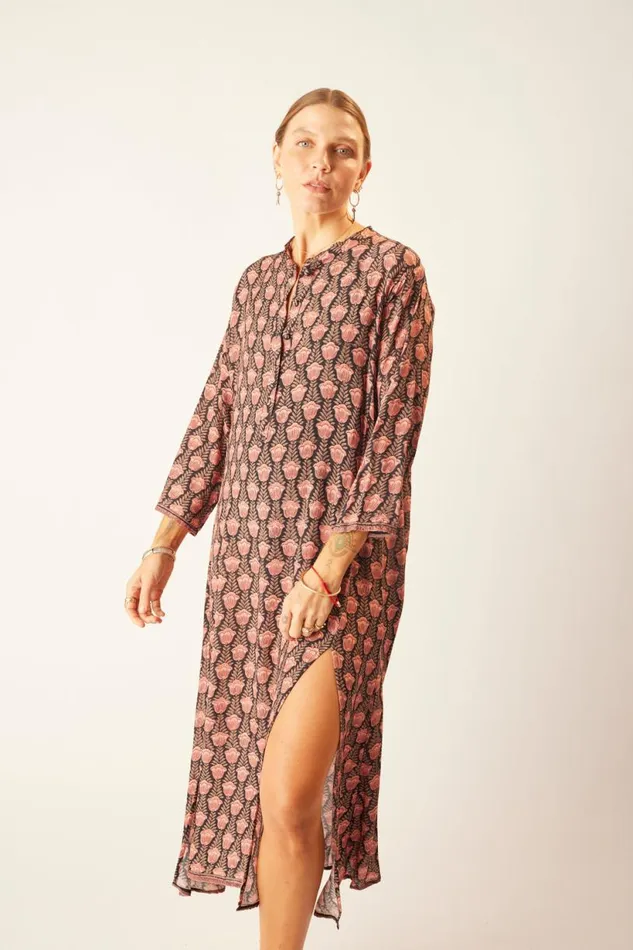 Natalie Martin ISOBEL DRESS Tulip Print Kamari Black Shop Dresses