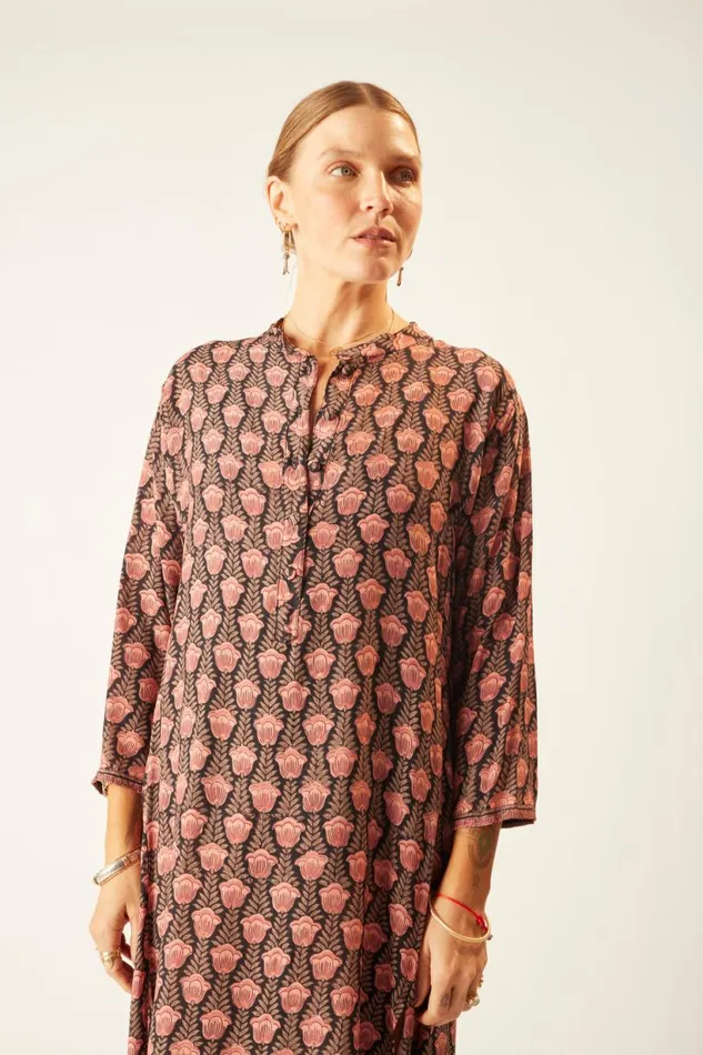 Natalie Martin ISOBEL DRESS Tulip Print Kamari Black Shop Dresses