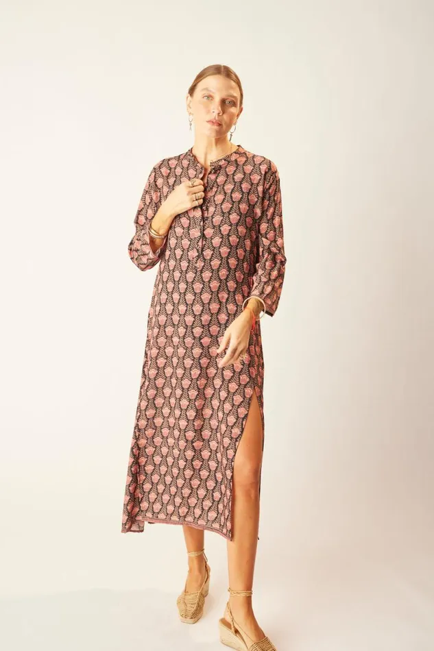 Natalie Martin ISOBEL DRESS Tulip Print Kamari Black Shop Dresses