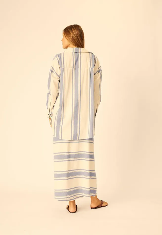 Natalie Martin JENNIFER SHIRT French Stripe Blue Shop Tops
