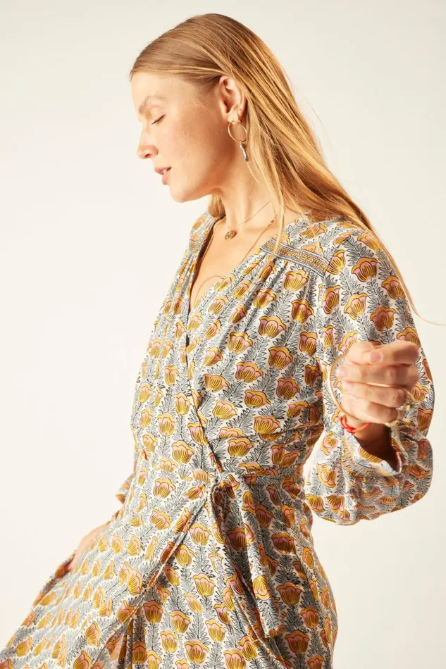 Natalie Martin KATE LONG SLEEVE MAXI Tulip French Blue Shop Dresses
