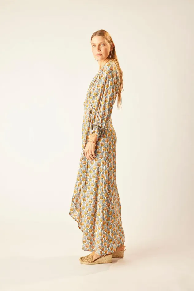 Natalie Martin KATE LONG SLEEVE MAXI Tulip French Blue Shop Dresses