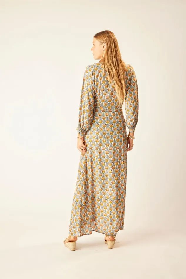 Natalie Martin KATE LONG SLEEVE MAXI Tulip French Blue Shop Dresses