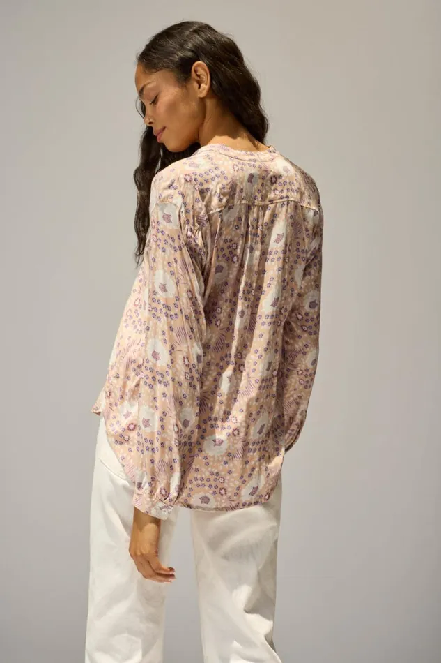 Natalie Martin LESLIE SHIRT Vintage Flowers Amethyst Shop Tops