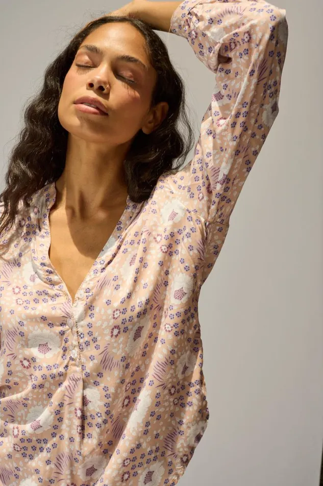 Natalie Martin LESLIE SHIRT Vintage Flowers Amethyst Shop Tops