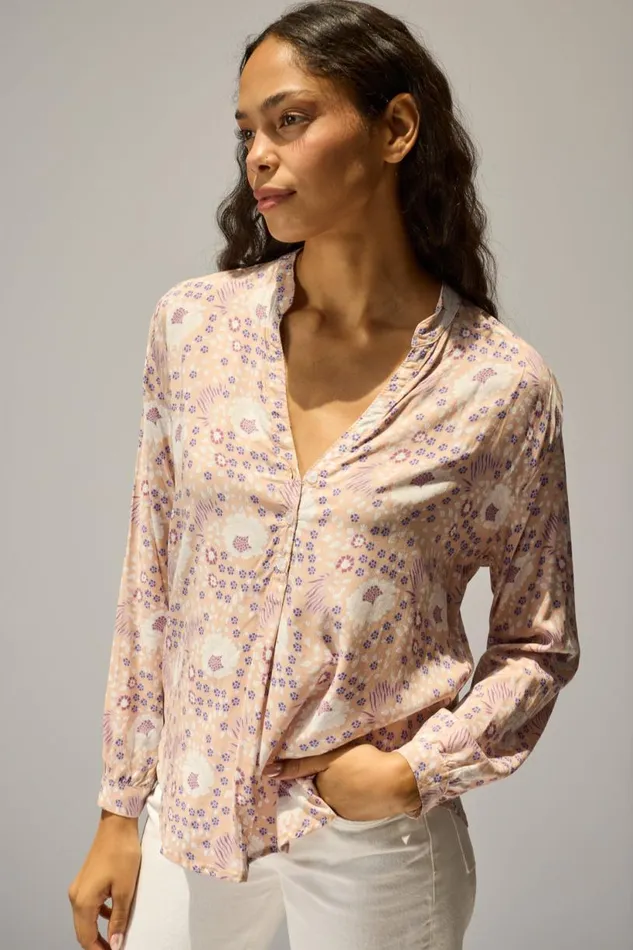 Natalie Martin LESLIE SHIRT Vintage Flowers Amethyst Shop Tops