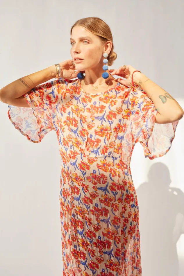 Natalie Martin LILY DRESS Chiffon Watercolor Clem Shop Dresses