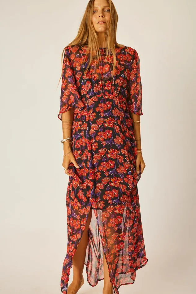 Natalie Martin LILY DRESS Chiffon Watercolor Onyx Shop Dresses