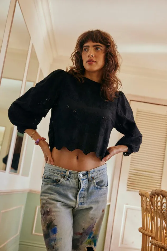 Natalie Martin LISA TOP Geranium Midnight Shop Tops