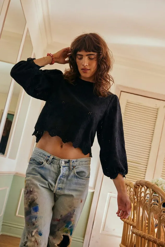 Natalie Martin LISA TOP Geranium Midnight Shop Tops