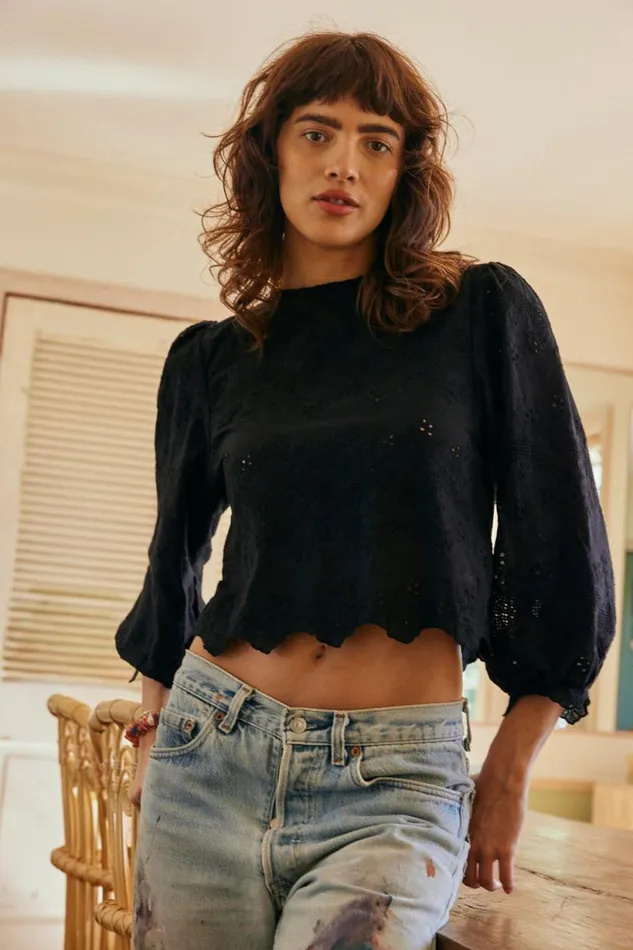 Natalie Martin LISA TOP Geranium Midnight Shop Tops