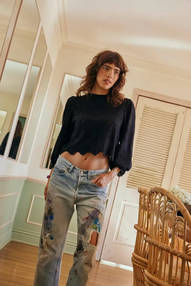 Natalie Martin LISA TOP Geranium Midnight Shop Tops