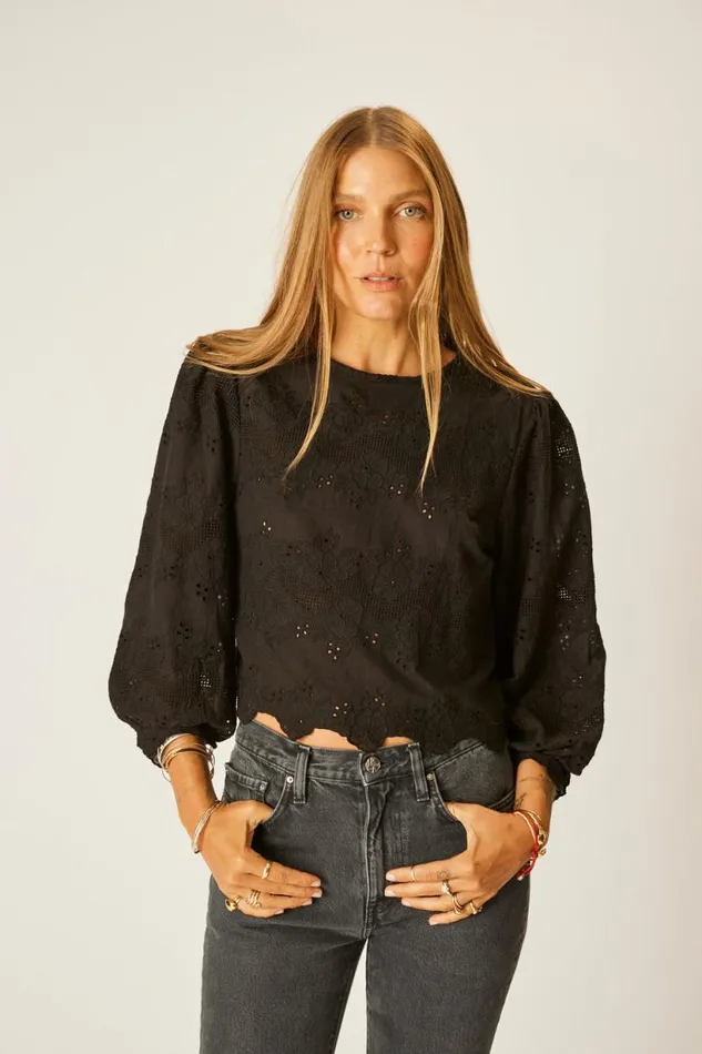 Natalie Martin LISA TOP Geranium Midnight Shop Tops
