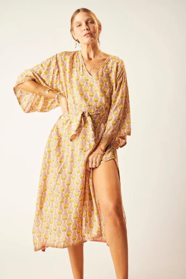 Natalie Martin MARIN DRESS WITH SASH Tulip Bahamas Pink Shop Dresses