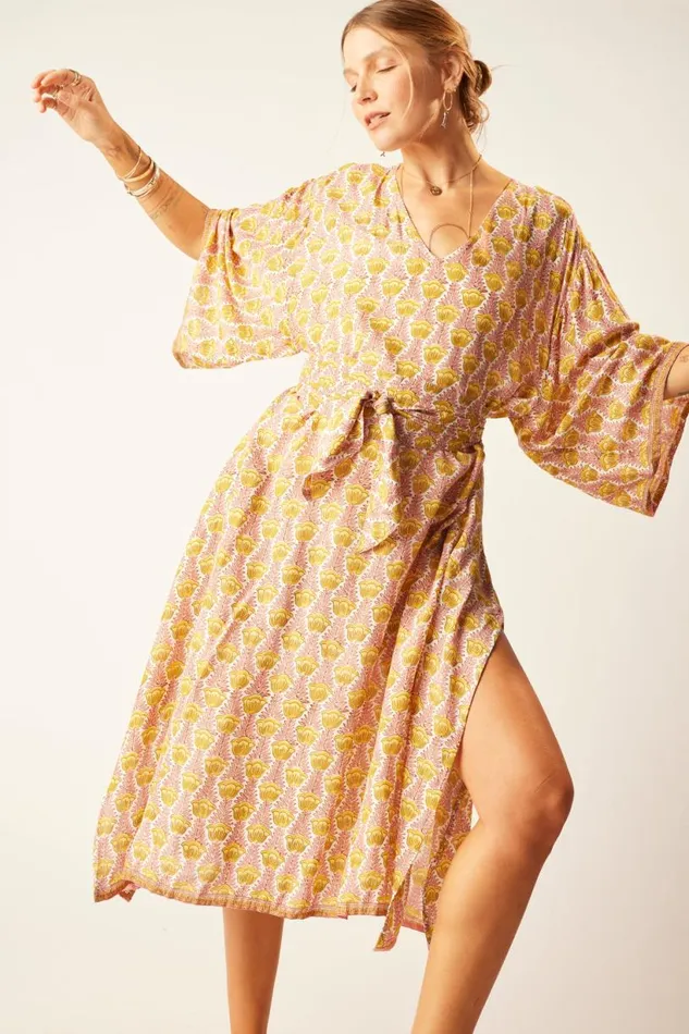 Natalie Martin MARIN DRESS WITH SASH Tulip Bahamas Pink Shop Dresses