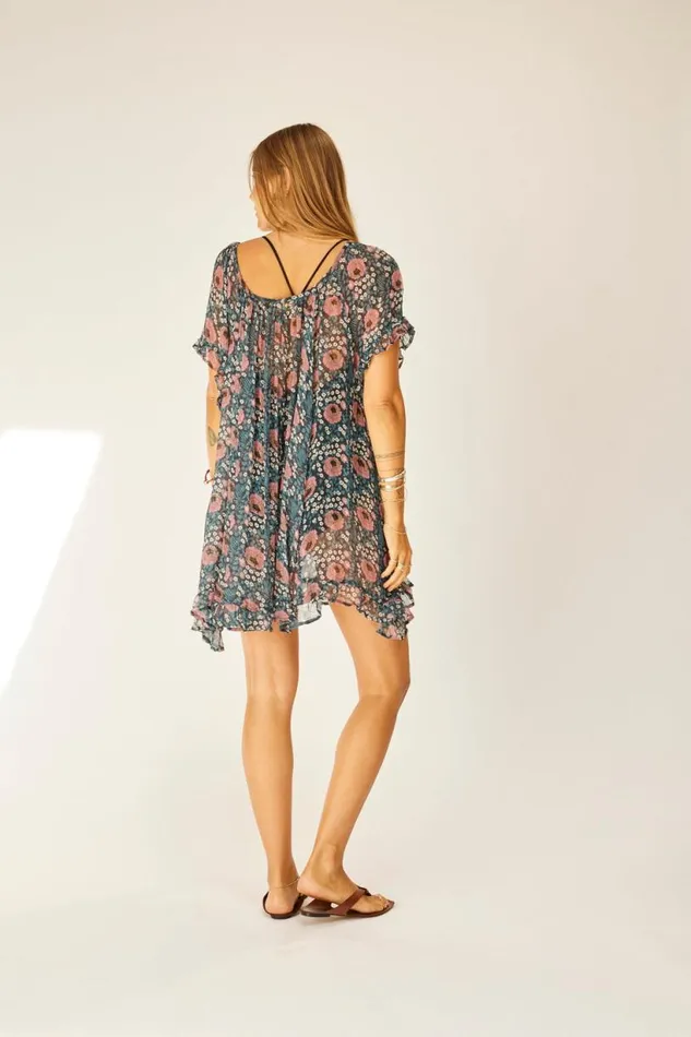 Natalie Martin MARINA DRESS Vintage Flowers Indigo Shop Dresses