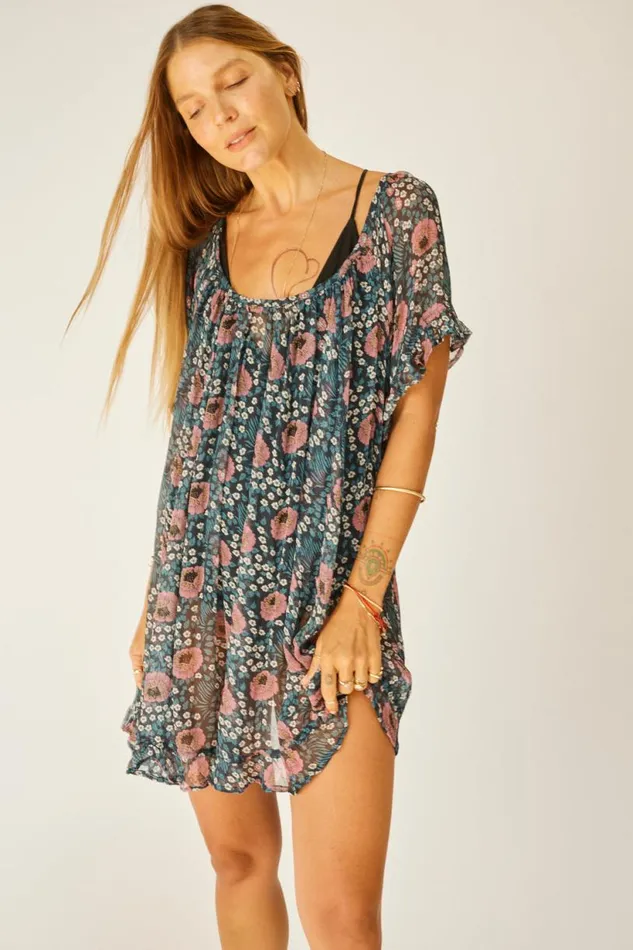 Natalie Martin MARINA DRESS Vintage Flowers Indigo Shop Dresses