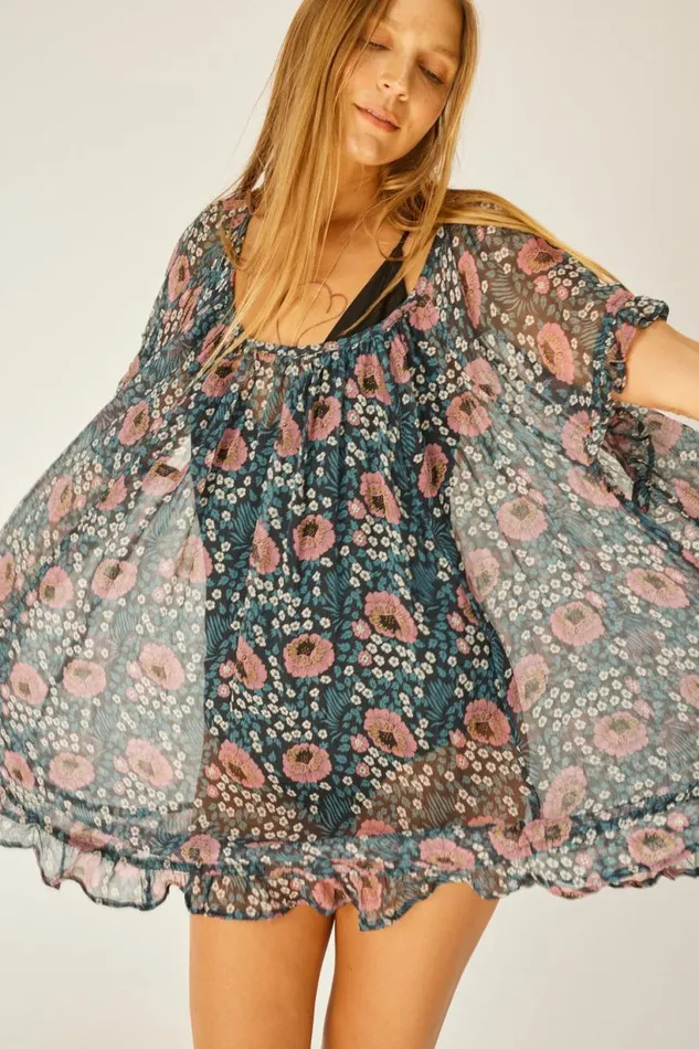 Natalie Martin MARINA DRESS Vintage Flowers Indigo Shop Dresses