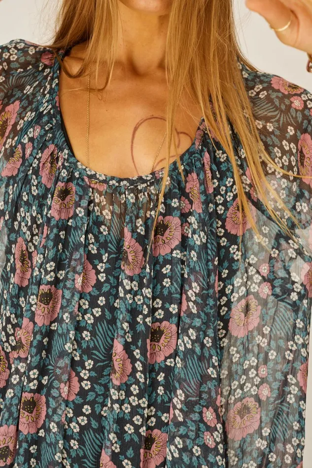 Natalie Martin MARINA DRESS Vintage Flowers Indigo Shop Dresses