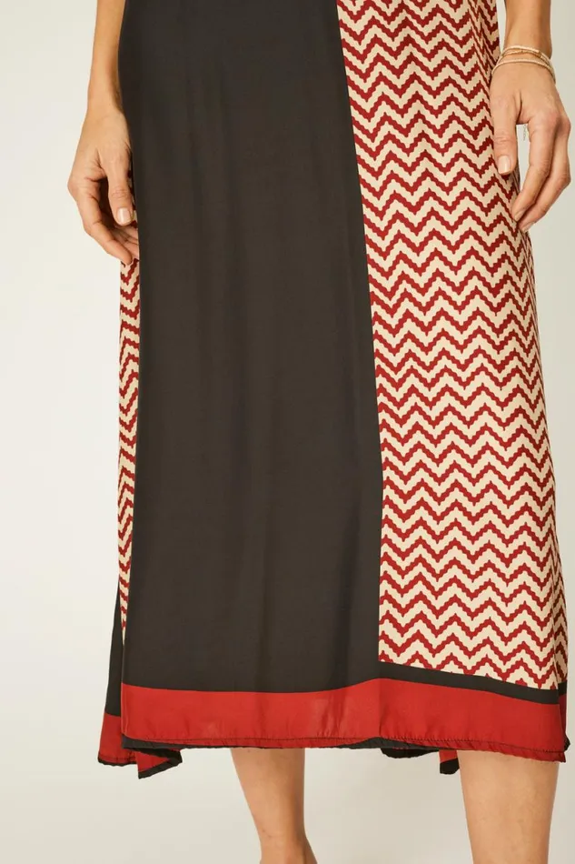 Natalie Martin MARLIEN DRESS Block Zigzag Noire Shop Dresses