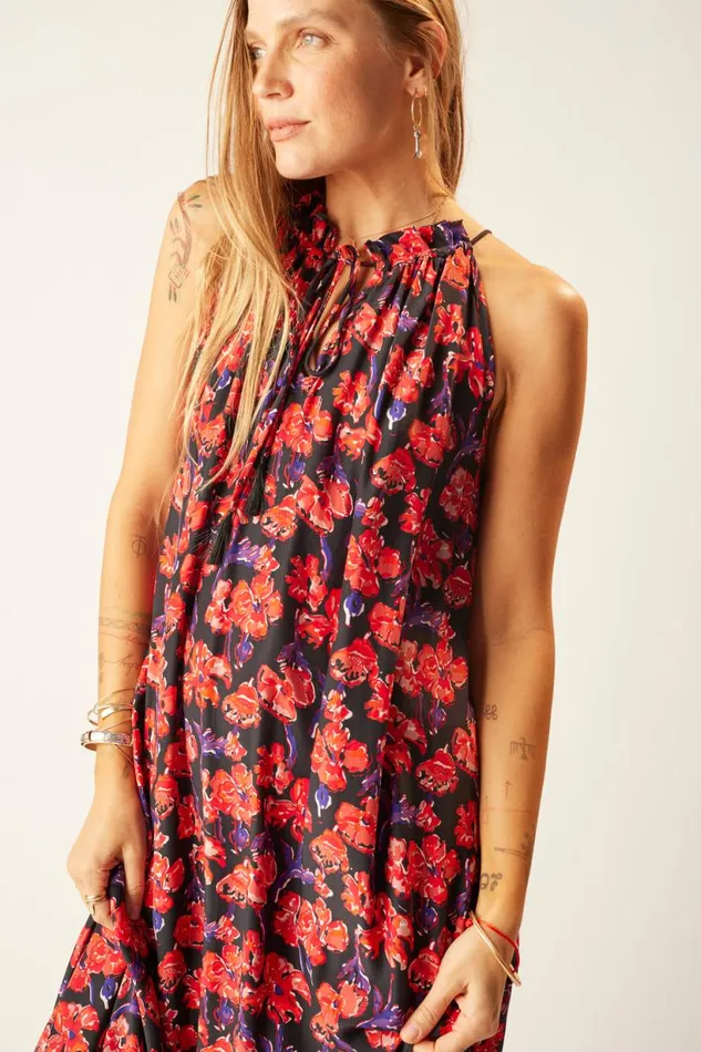 Natalie Martin MARLIEN DRESS Silk Watercolor Onyx Shop Dresses