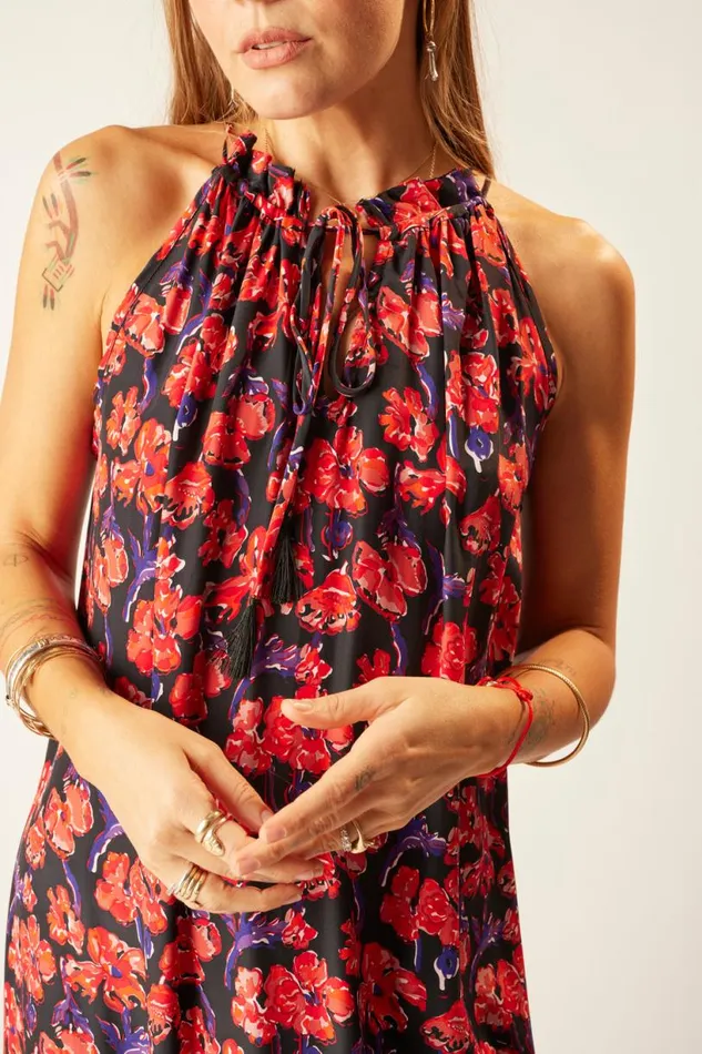 Natalie Martin MARLIEN DRESS Silk Watercolor Onyx Shop Dresses