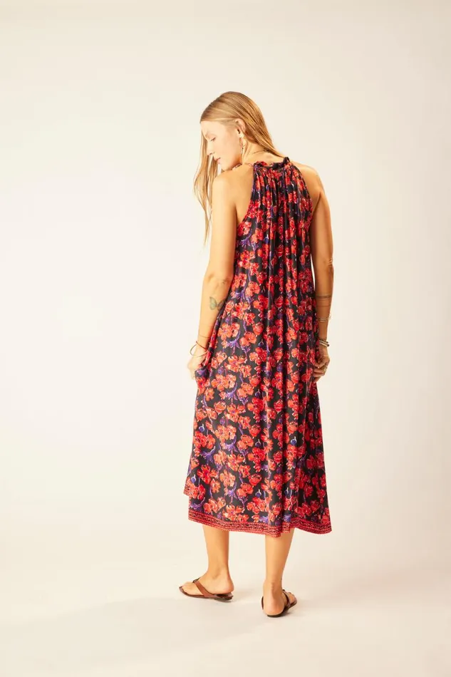 Natalie Martin MARLIEN DRESS Silk Watercolor Onyx Shop Dresses