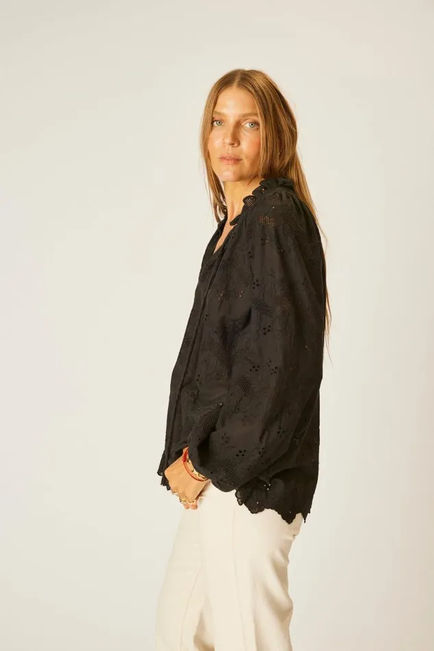 Natalie Martin PENNY BLOUSE Geranium Midnight Shop Tops