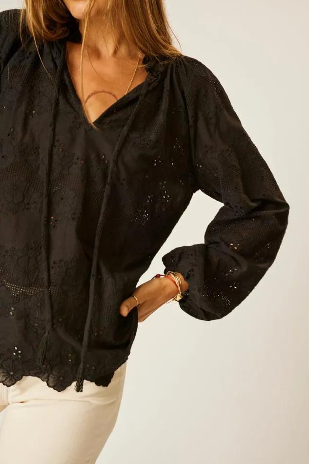 Natalie Martin PENNY BLOUSE Geranium Midnight Shop Tops