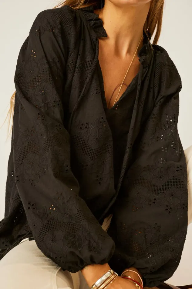 Natalie Martin PENNY BLOUSE Geranium Midnight Shop Tops