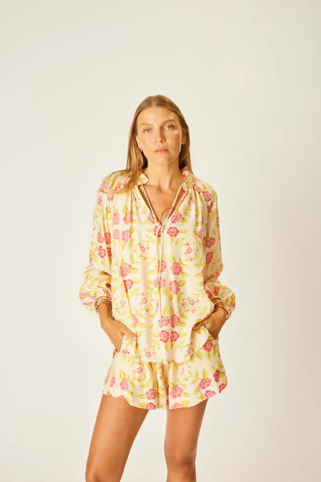 Natalie Martin PENNY BLOUSE Prairie Dusty Crimson Shop Tops